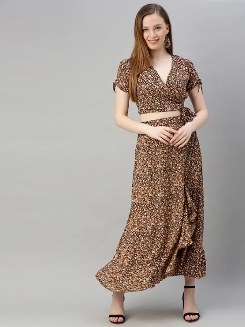Women's Brown Casual Co-ords Set