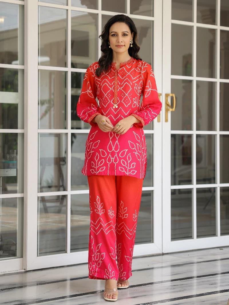 Women's Pink Casual Co-ords Set