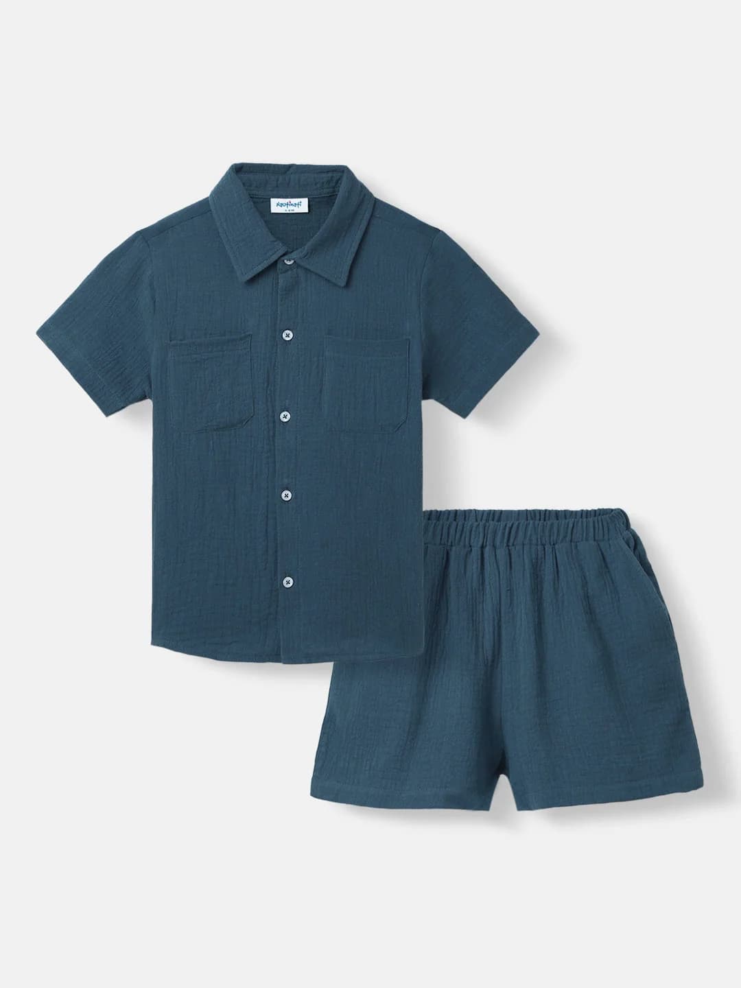 Boys Blue Casual Shirt and Shorts Set