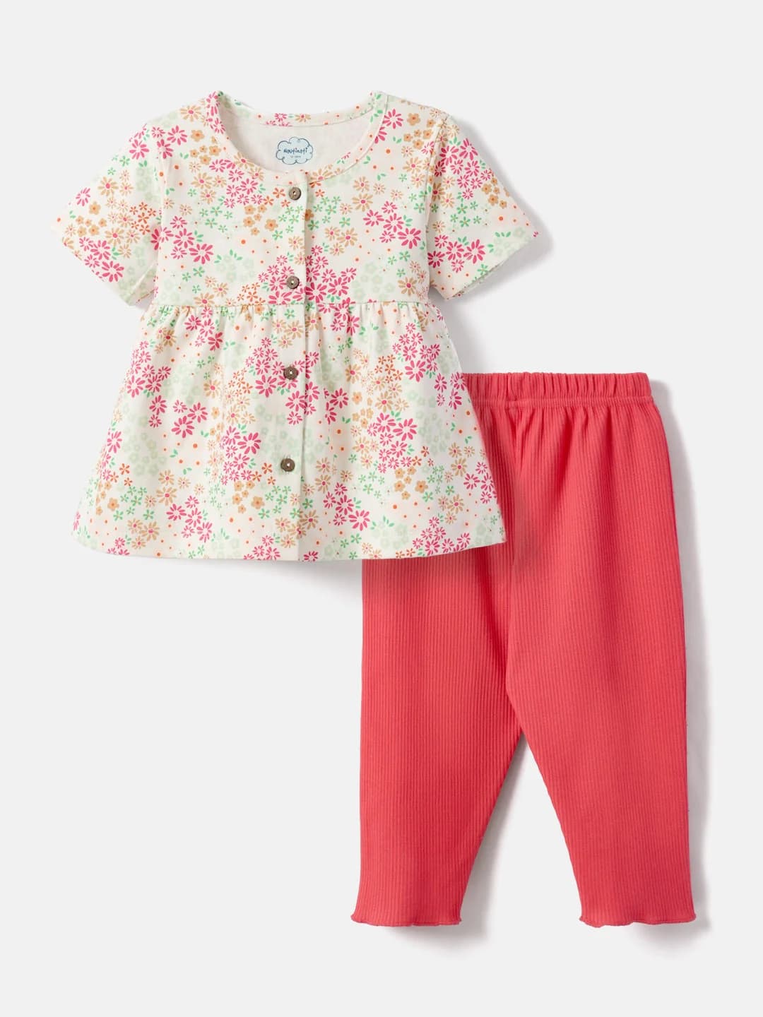 Girls Multicolor Casual Top with Trouser