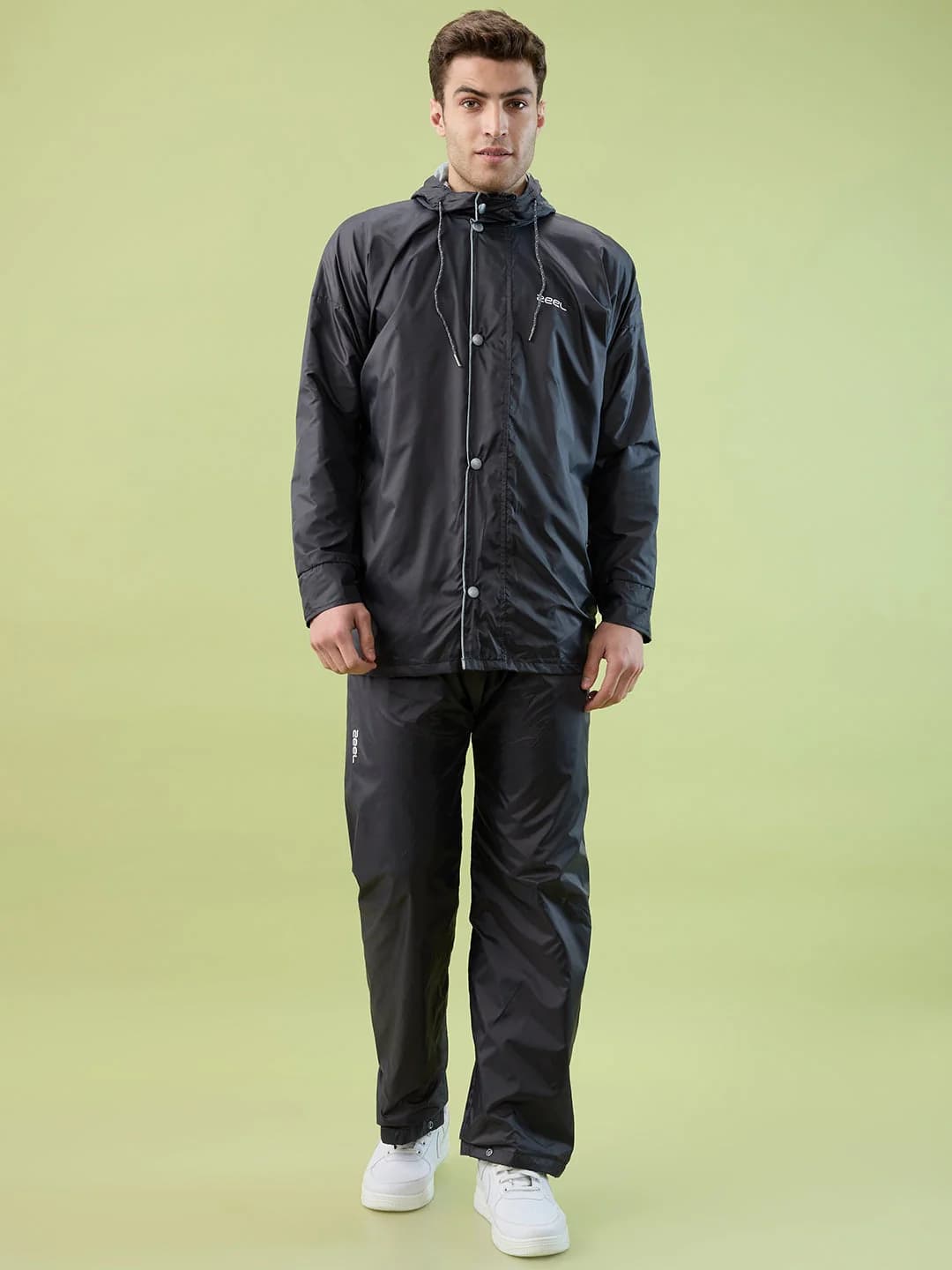 Men's Grey Button Rainsuit