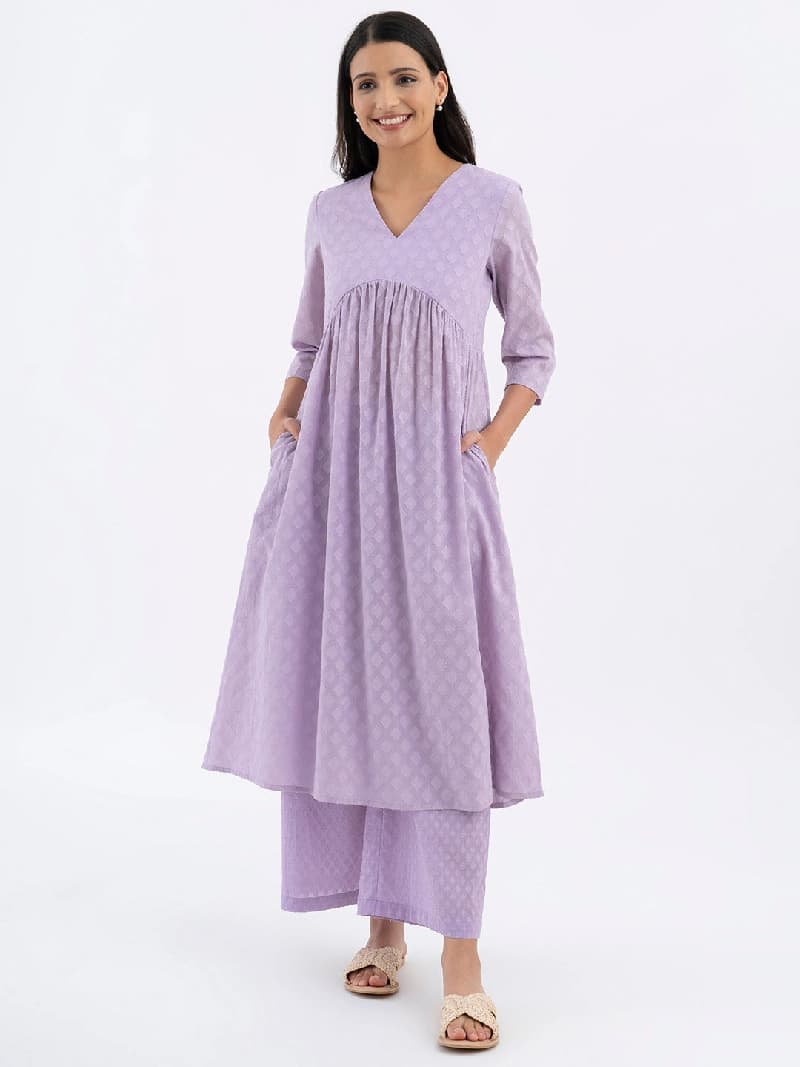 Women's Purple Casual Kurta Set