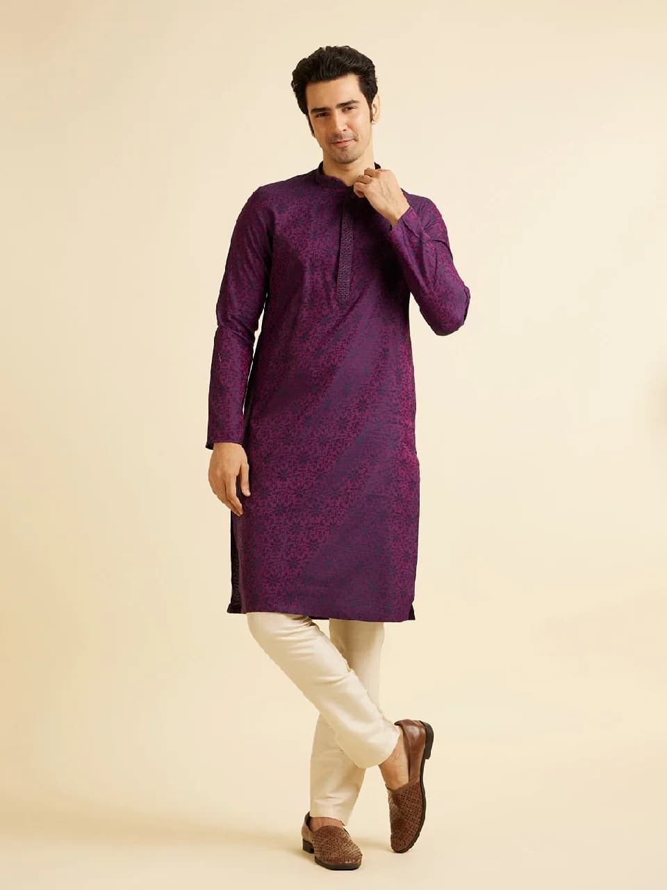 Men's Purple Festive Kurta Set