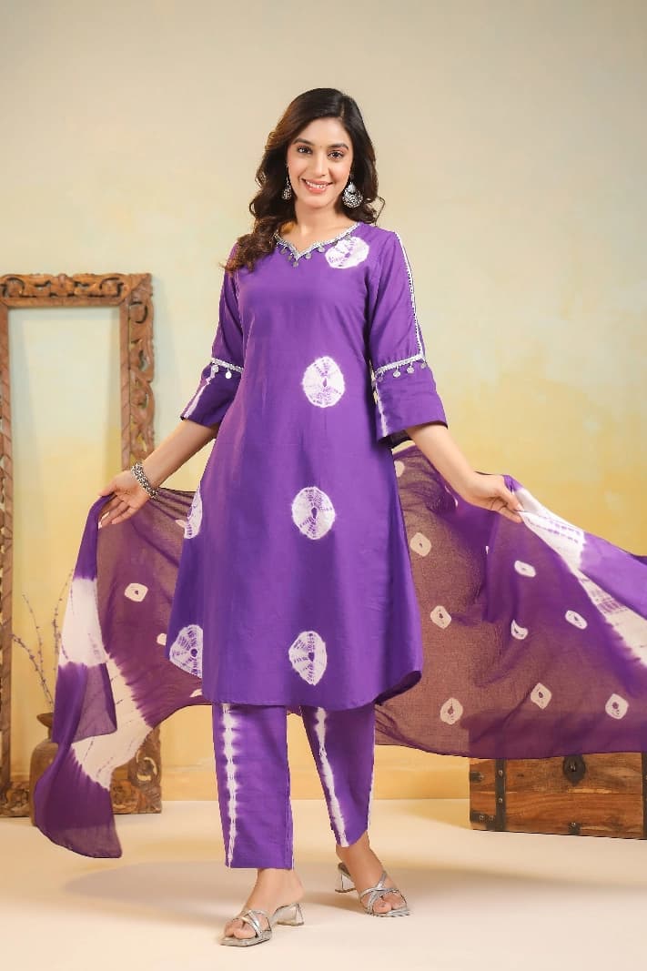 Women's Purple Casual Kurta Set