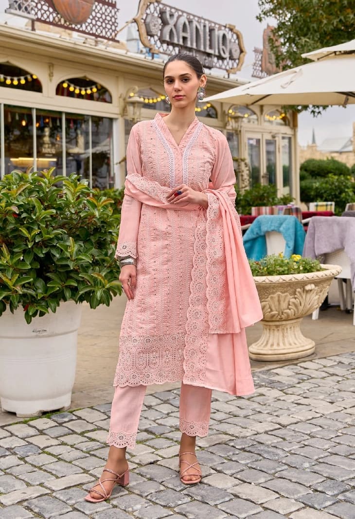 Women's Pink Casual Kurta Set