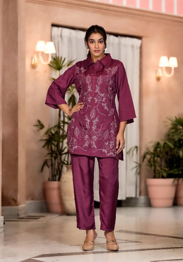Women's Purple Formal Co-ords Set