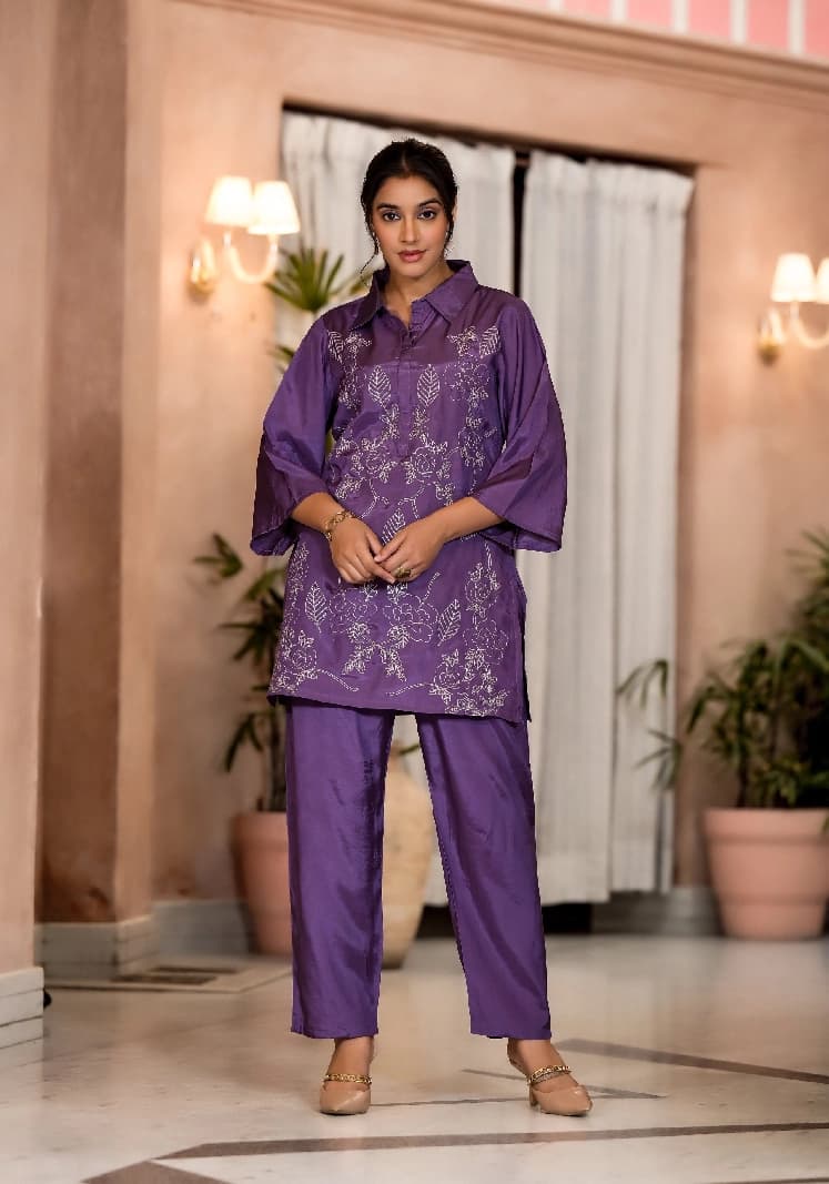 Women's Purple Formal Co-ords Set