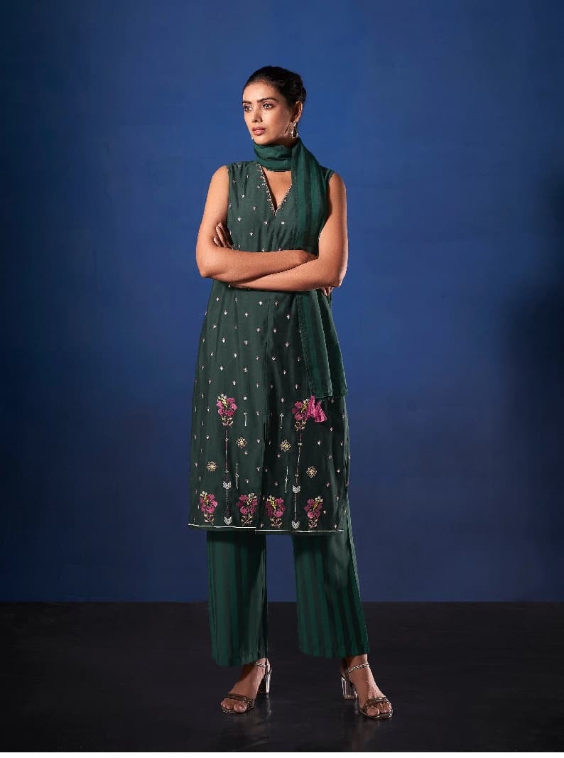 Women's Green Formal Co-ords Set