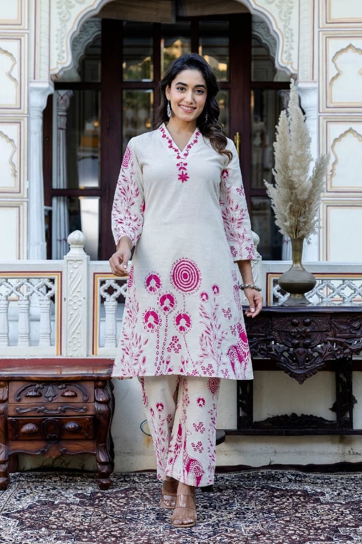 Women's Pink Formal Co-ords Set