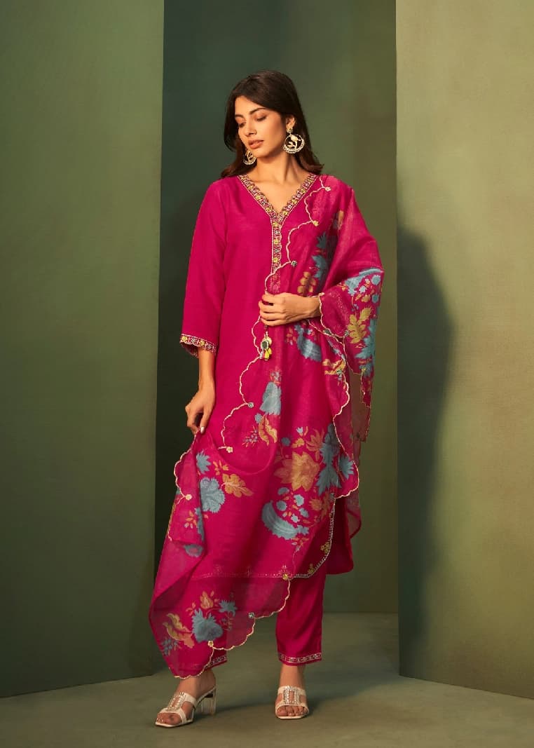 Women's Red Casual Kurta Set