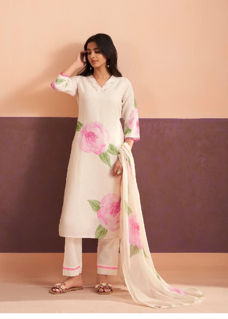 Women's Pink Casual Printed Kurta Set