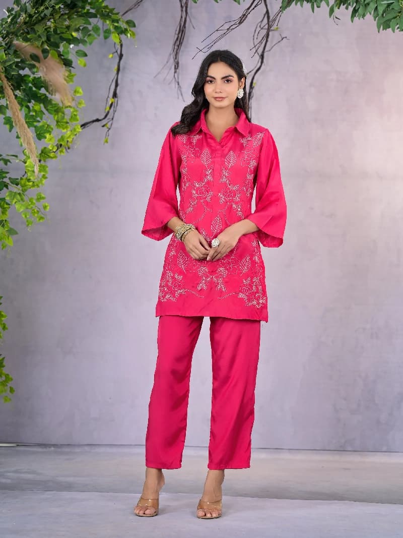 Women's Pink Formal Co-ords Set