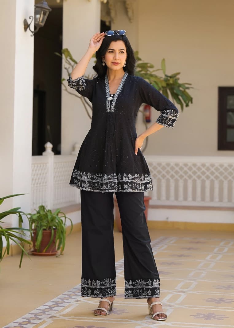 Women's Black Formal Co-ords Set