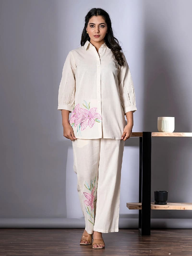 Women's White Formal Co-ords Set