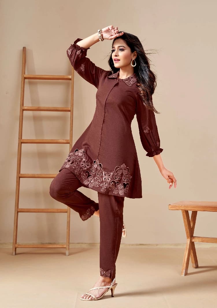 Women's Brown Formal Co-ords Set