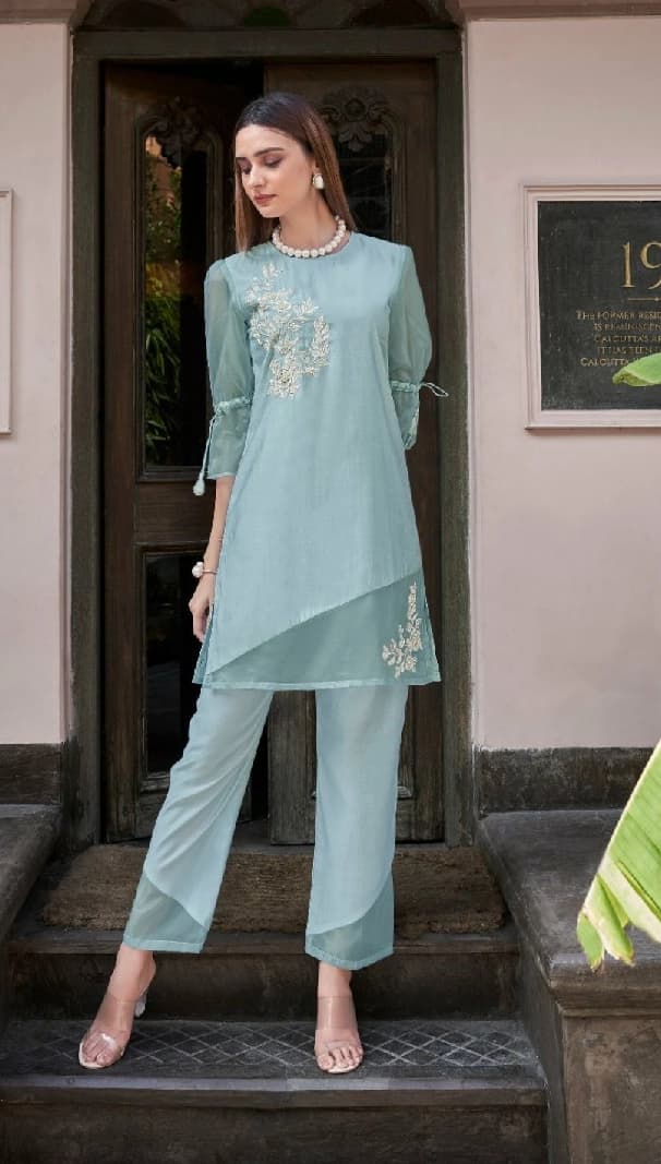 Women's Blue Formal Co-ords Set