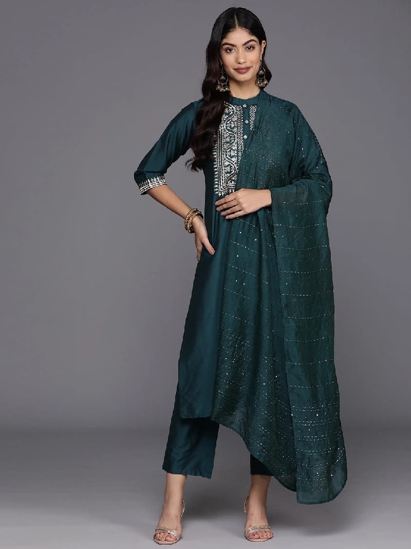Women's Blue Casual Kurta Set