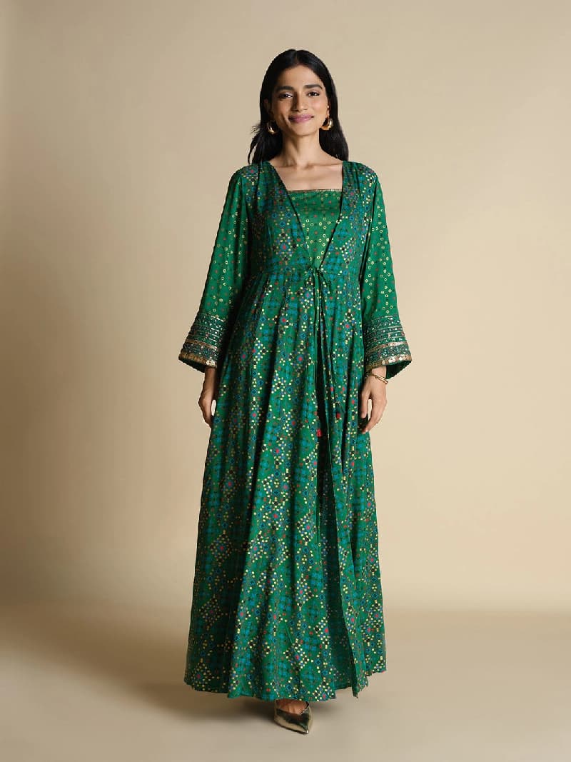 Women's Green Festive Kurta Set