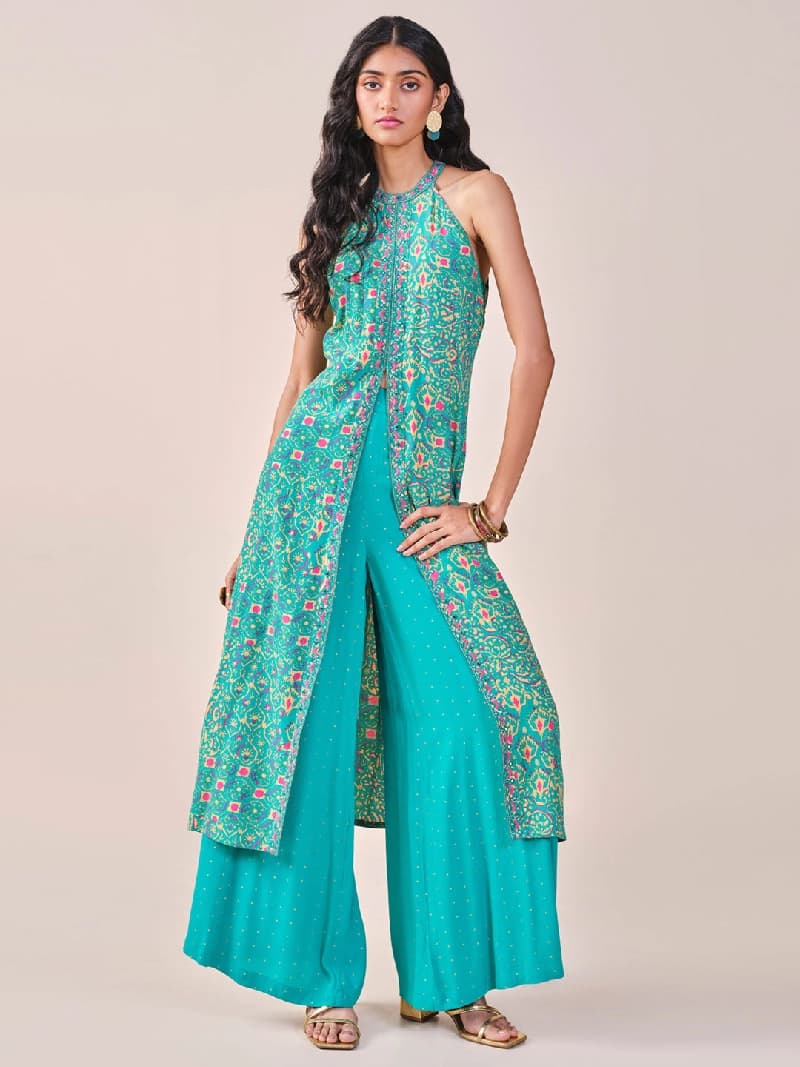 Women's Blue Casual Kurta Set