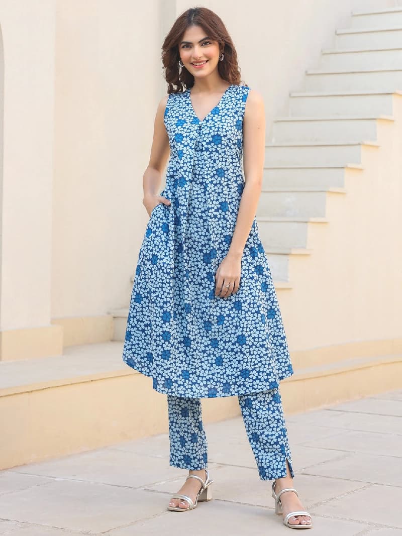 Women's Blue Festive Kurta Set