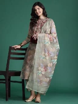 Women's Multicolor Festive Printed Kurta Set