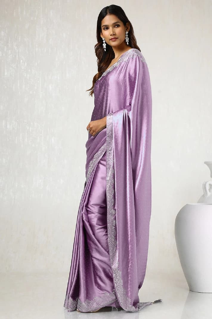 Women's Purple Festive Regular Fit Saree