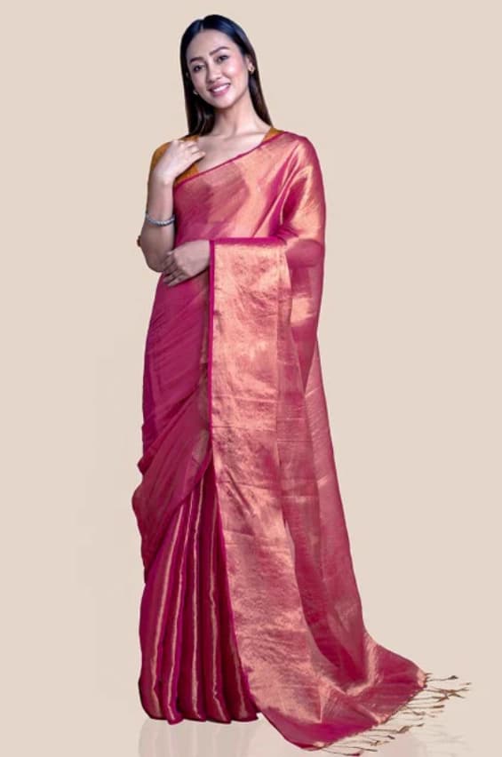 Women's Red Casual Saree