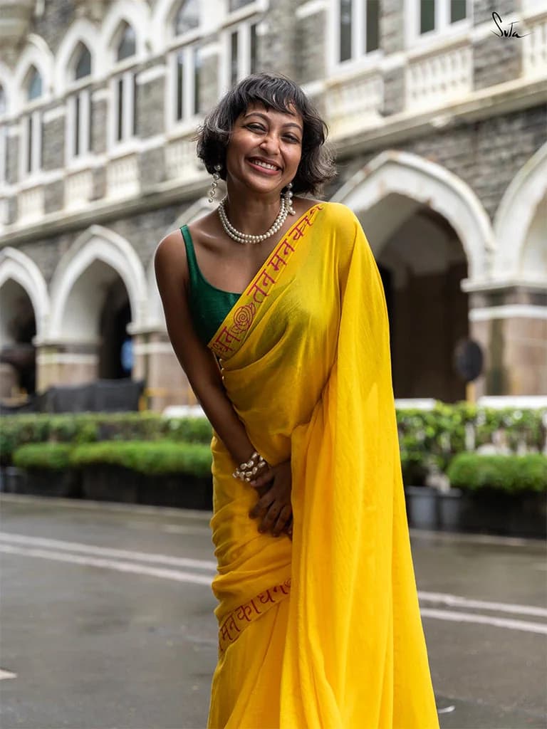 Women's Yellow Casual Saree