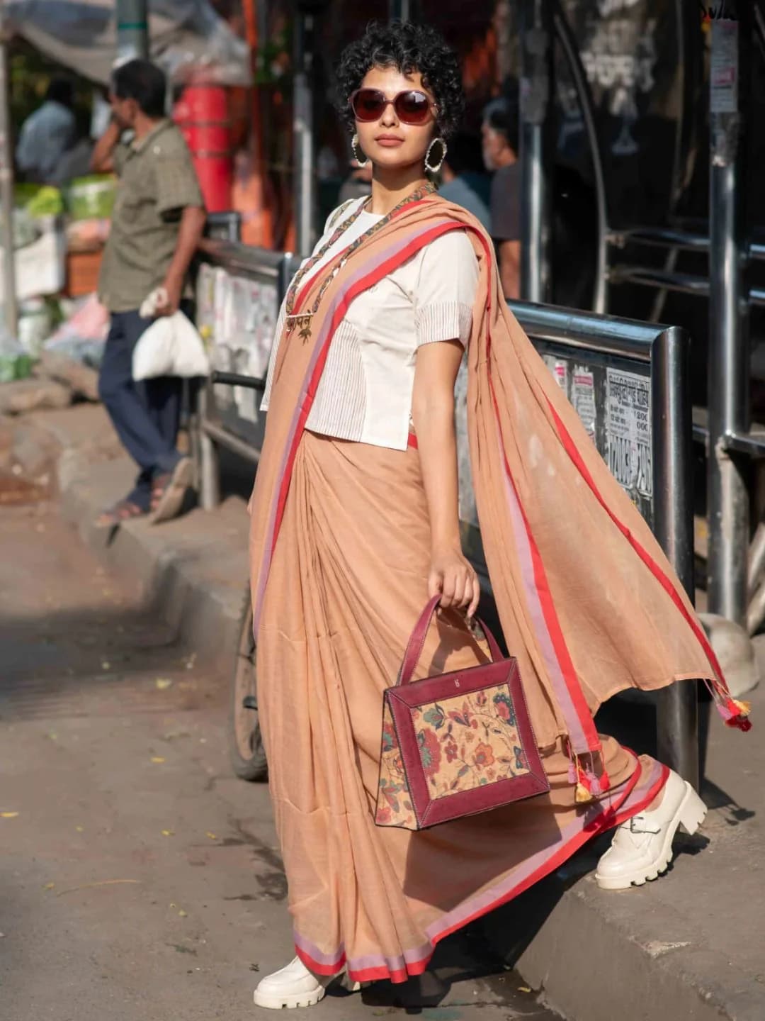 Women's Beige Casual Saree