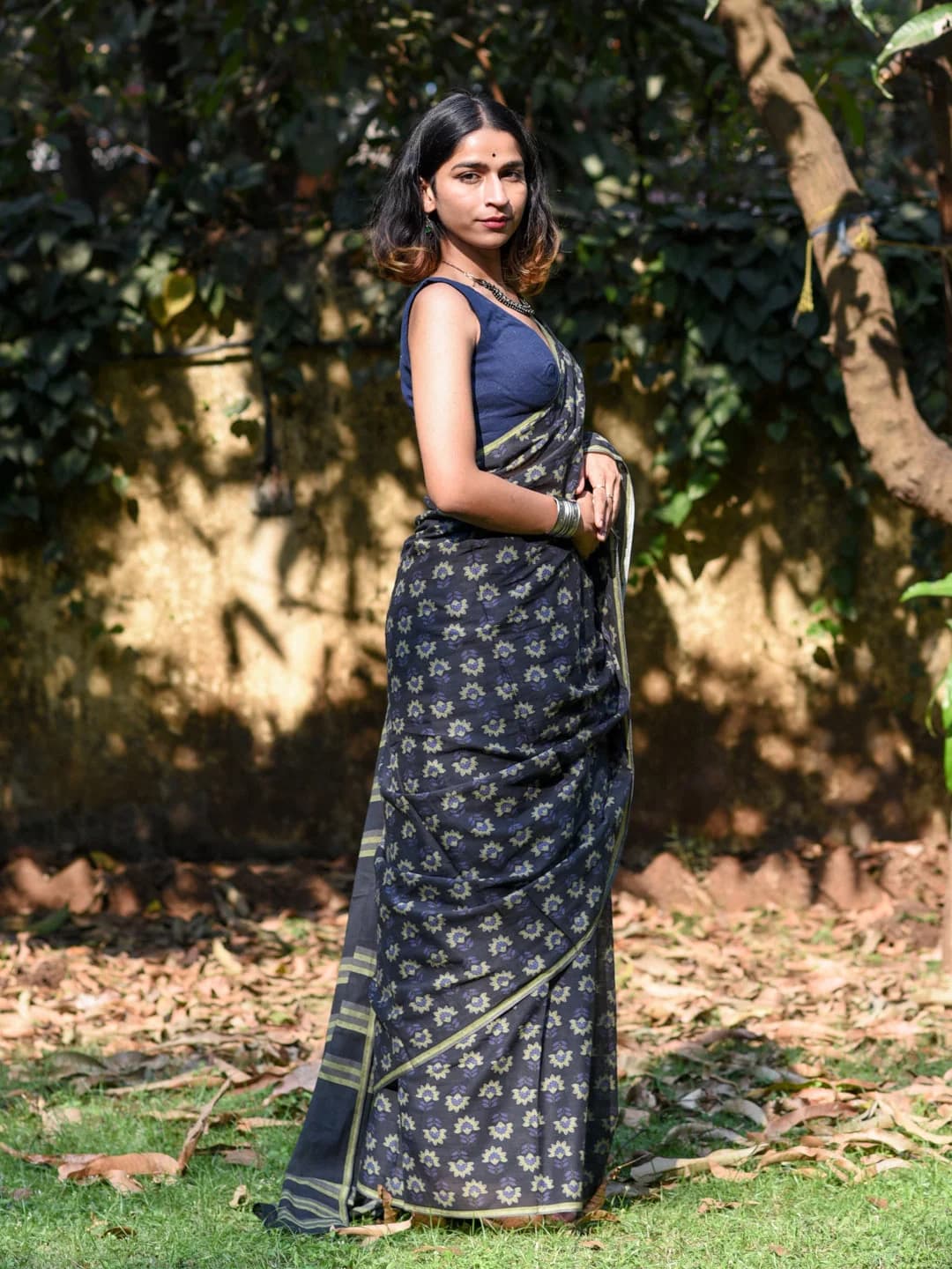 Women's Navy Casual Saree