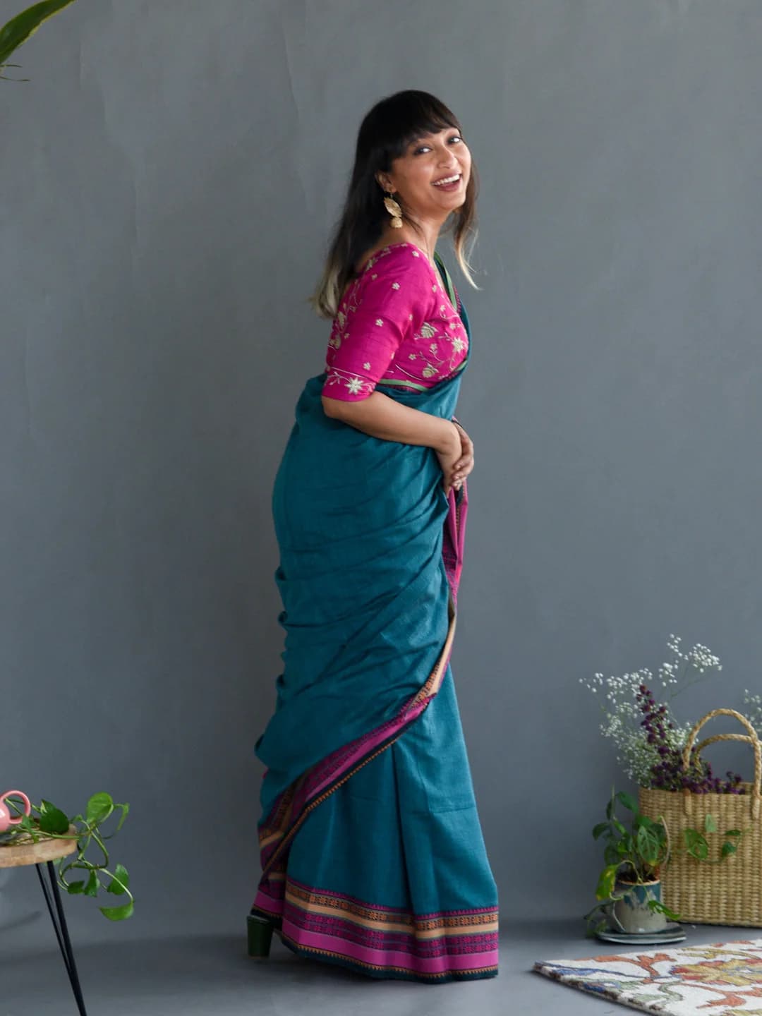 Women's Blue Festive Saree
