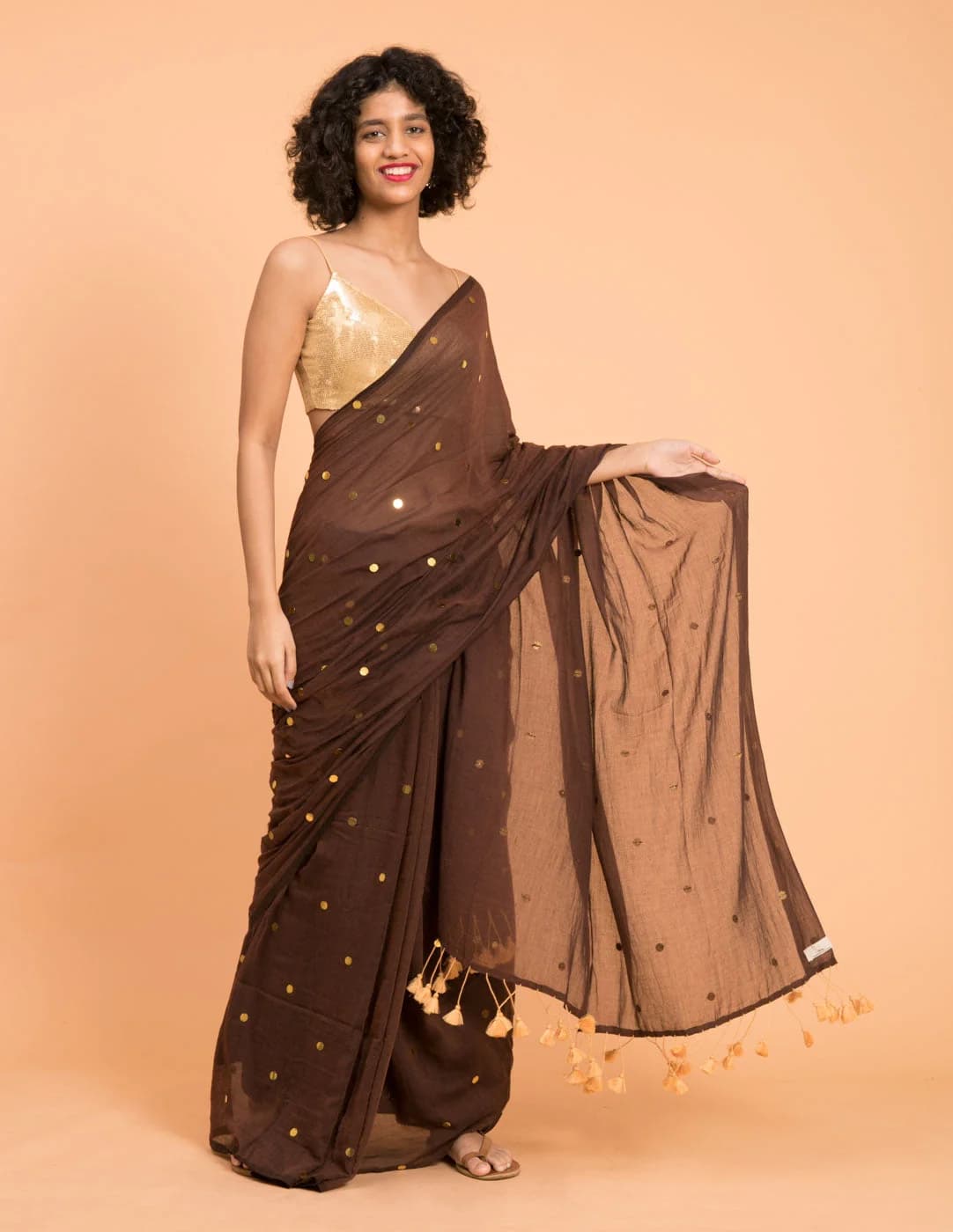 Women's Brown Casual Saree