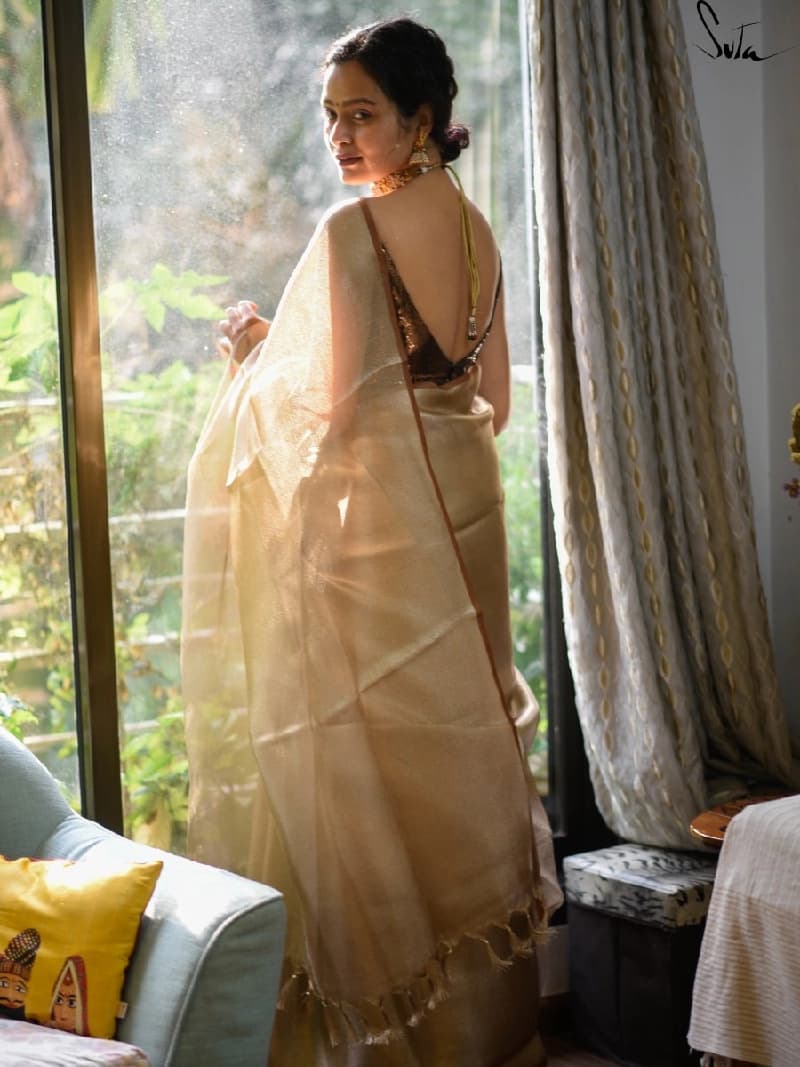 Women's Yellow Festive Saree