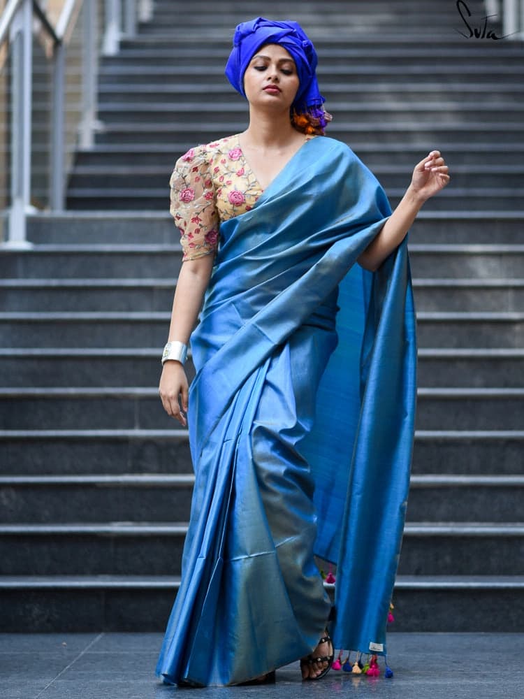 Women's Blue Festive Saree