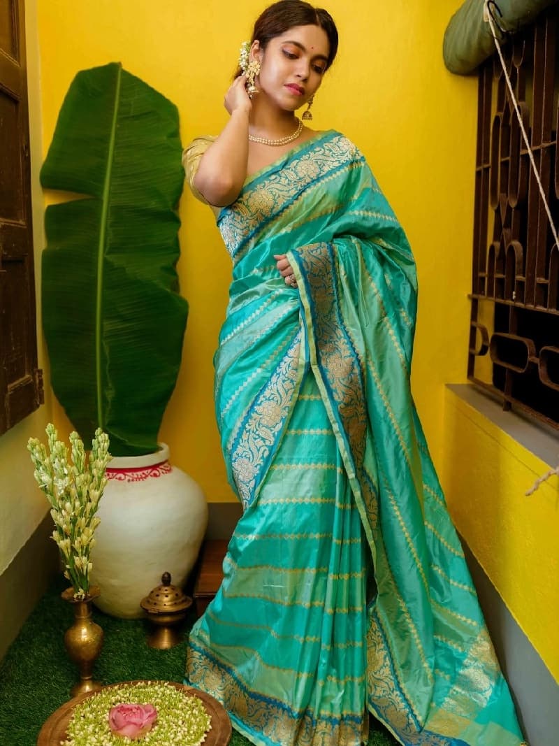 Women's Blue Festive Saree