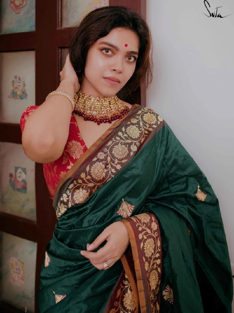 Women's Green Festive Saree
