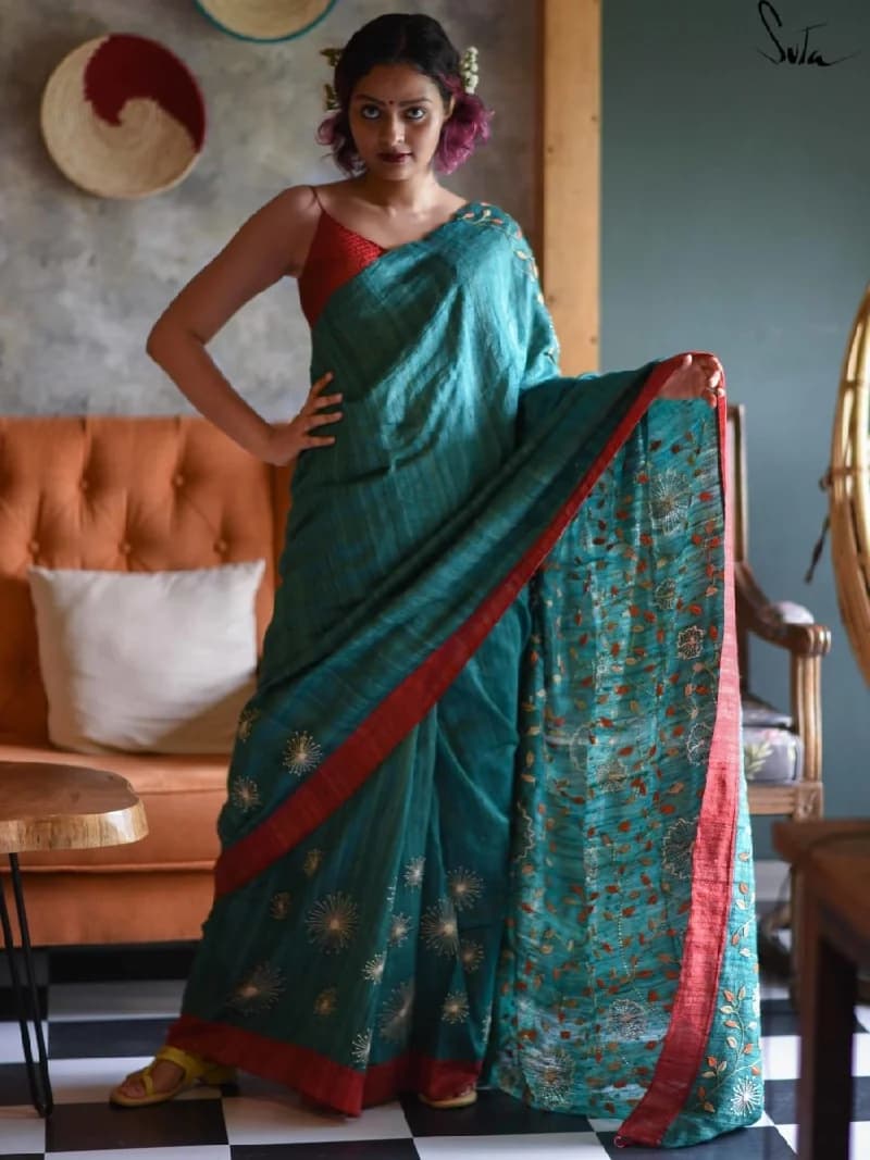Women's Green Festive Saree