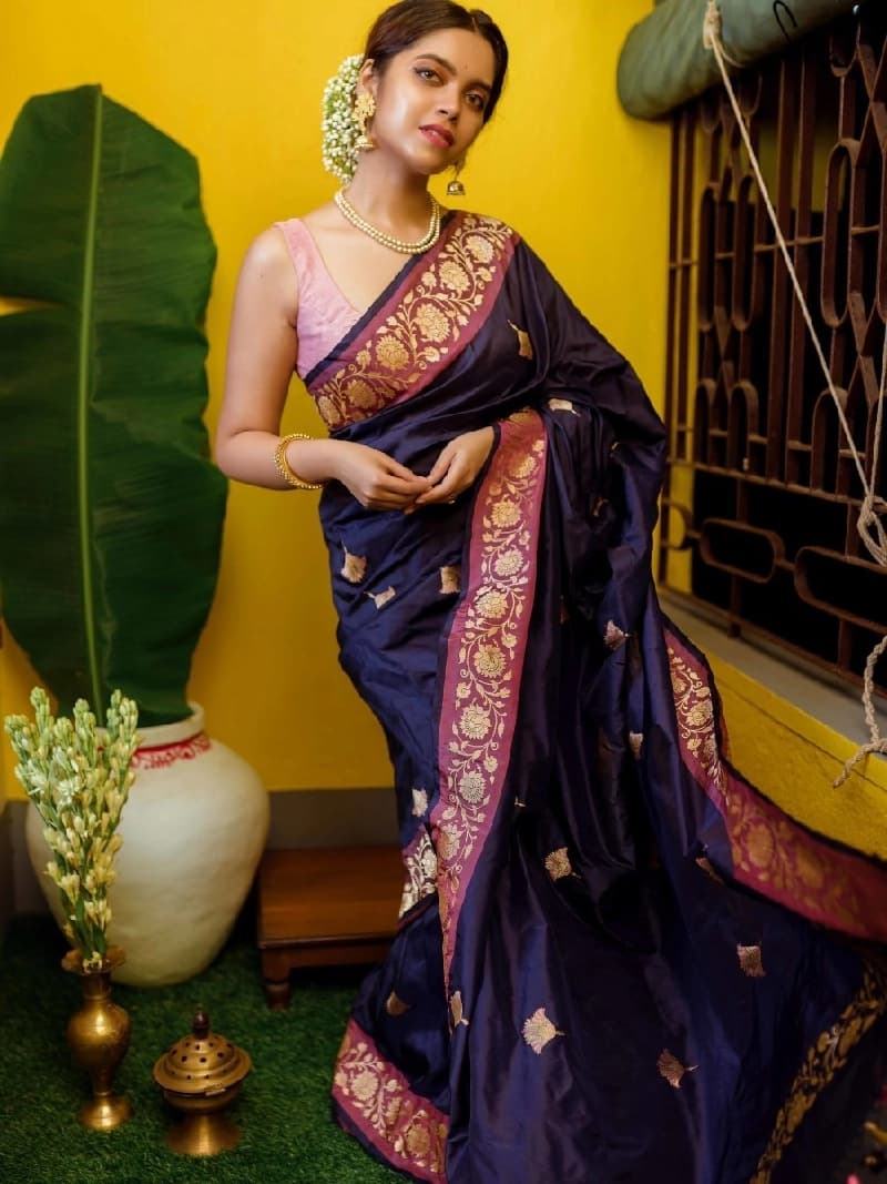 Women's Blue Festive Saree