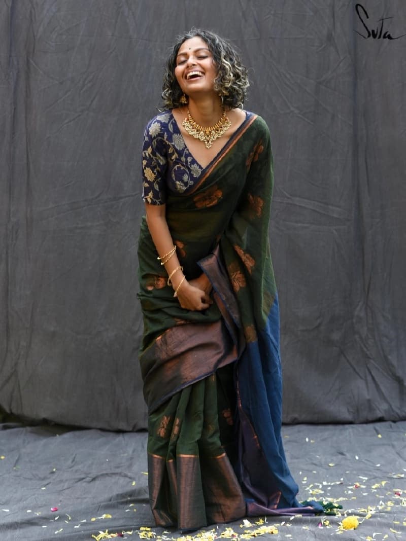 Women's Green Festive Saree