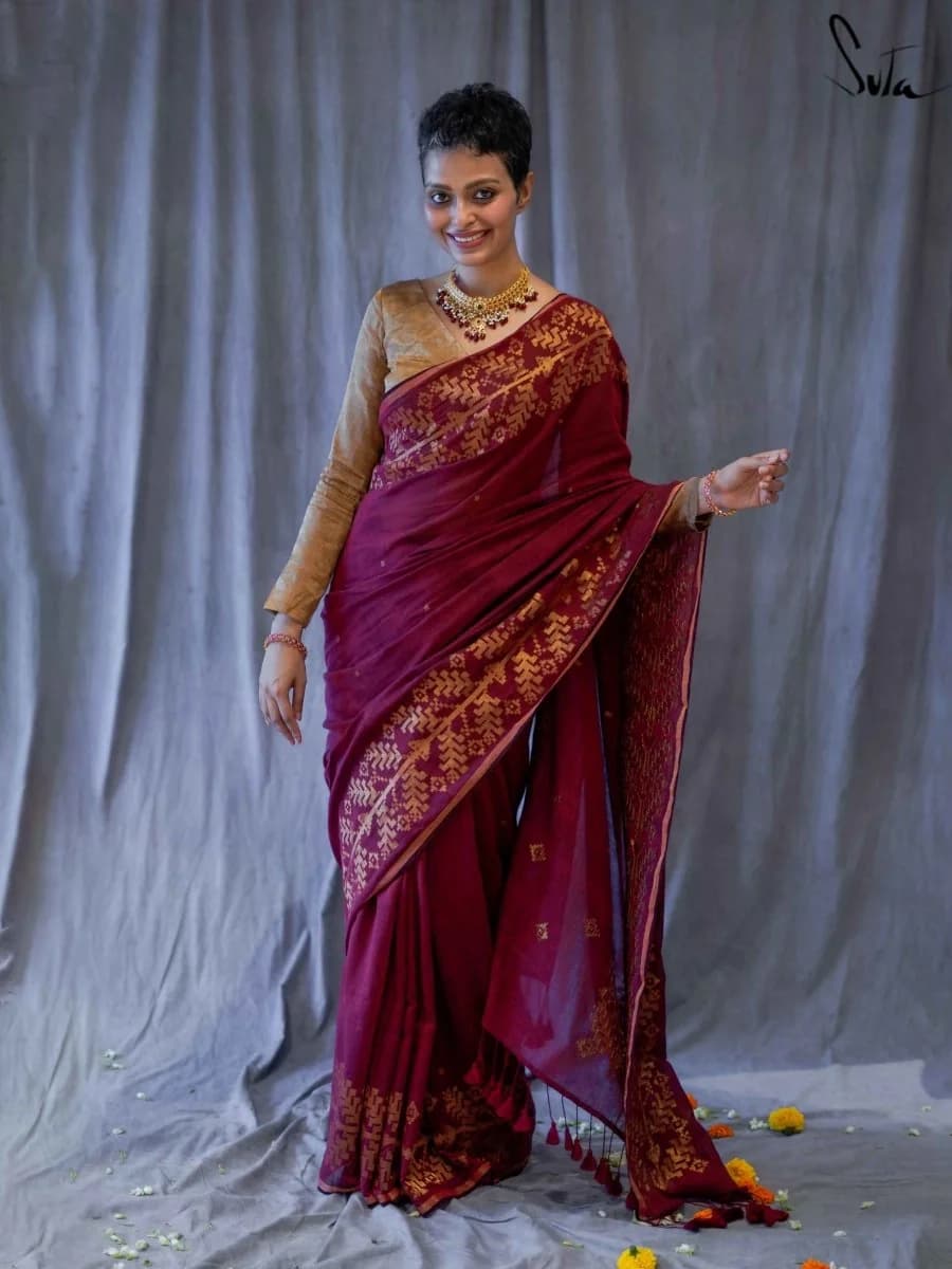 Women's Pink Casual Saree