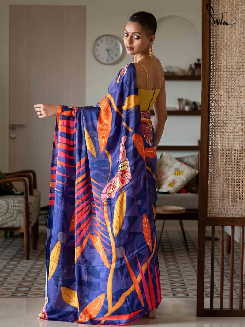 Women's Blue Casual Saree