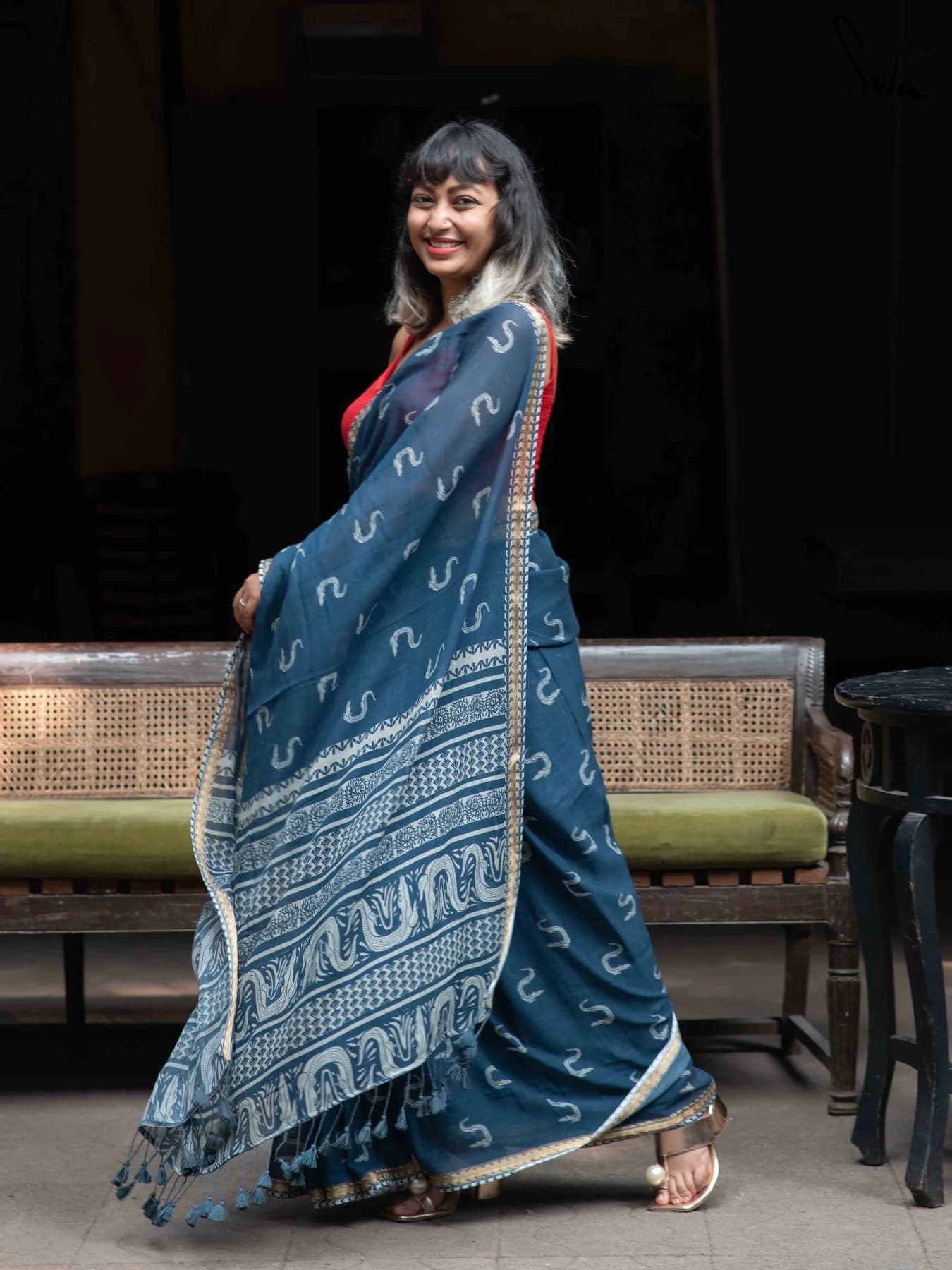 Women's Blue Casual Saree