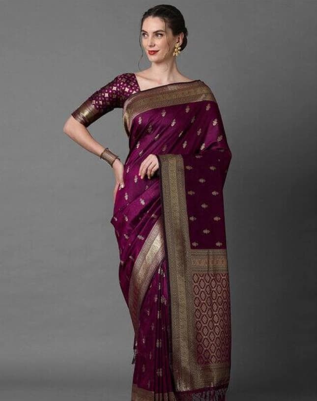 Women's Pink Party Regular Fit Saree