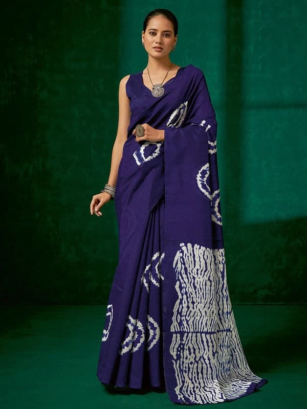 Women's Purple Party Regular Fit Saree