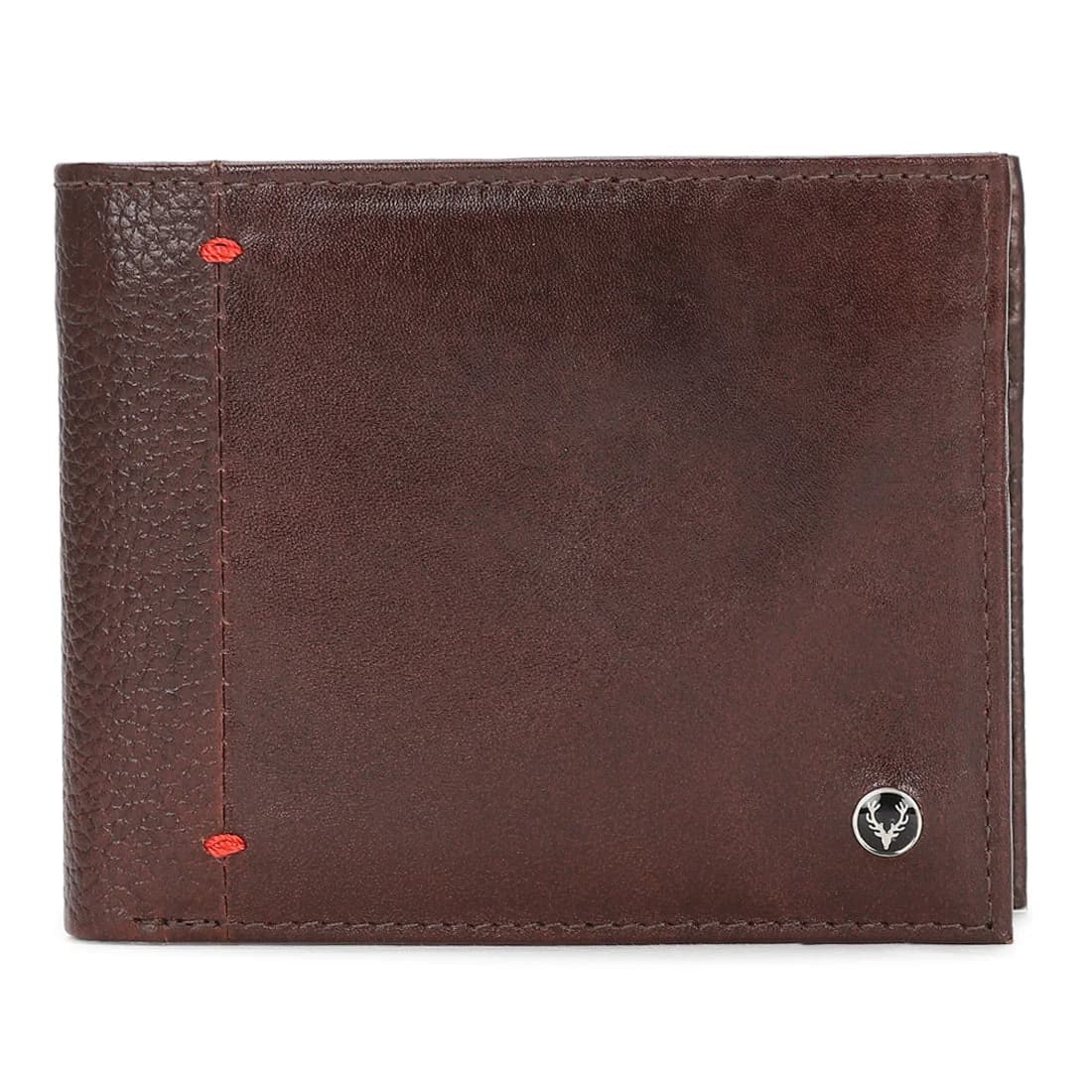 Men's Brown Solid Two Fold Leather Wallet