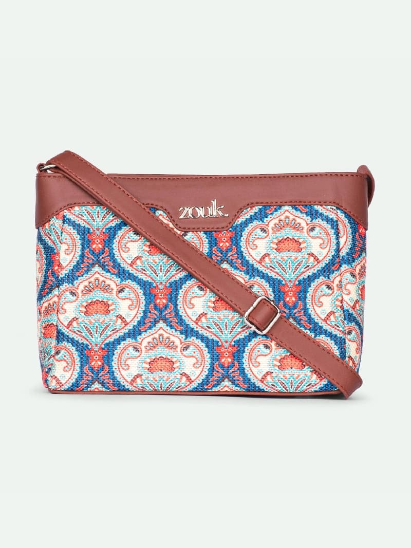 Women's Blue Vegan Leather Finish Sling Bag - 3.69L