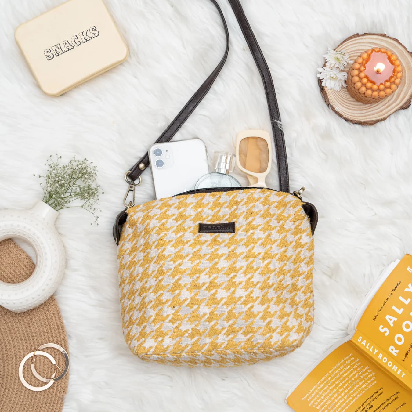 Women's Yellow Lemon Poptart Pouch / Sling Bag