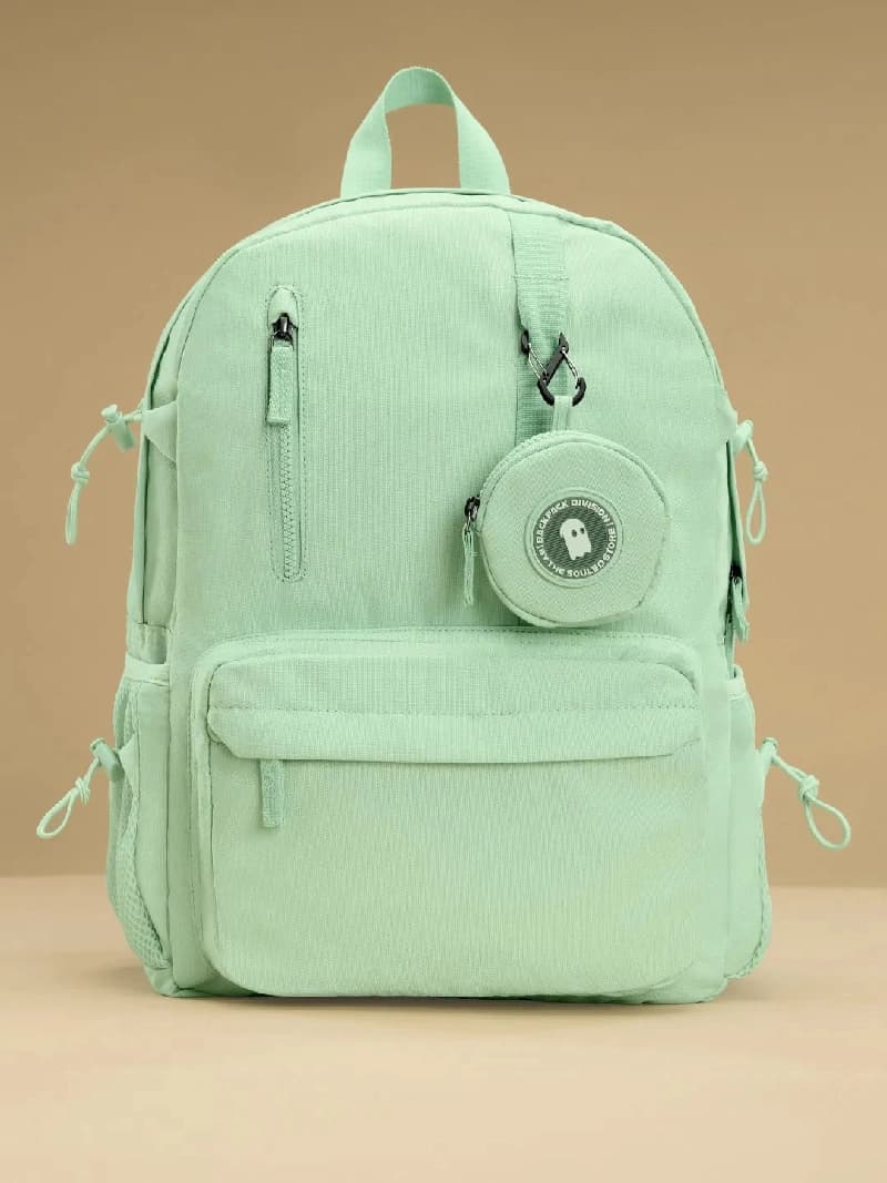Unisex Green Polyester Backpack 18L