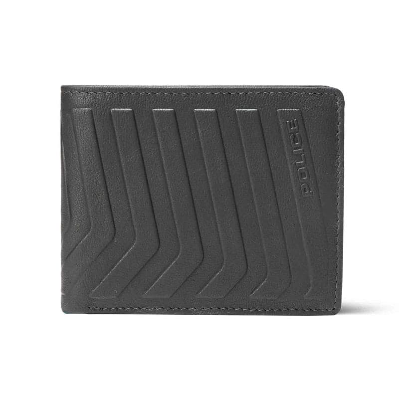 Men's Black Leather Two Fold Wallet