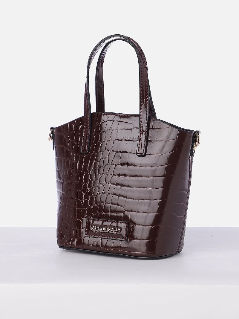 Women's Red Textured Satchel